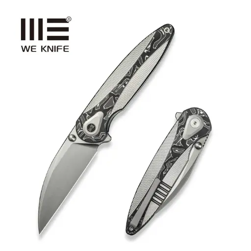 [WE24021C-4] WE KNIFE Zenthra Grey Titanium With Aluminum Foil Carbon Fiber Inley