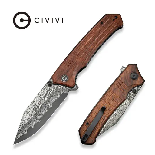 [C23055-DS1] CIVIVI Tacticorix Guibourtia Wood - Damascus 