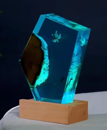 [24-1] Resin LED Light Set Turtle with Diver
