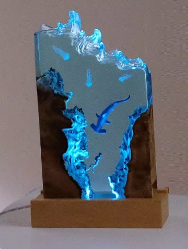 [22-4] Resin LED Light Set Shark Hammerhead Large