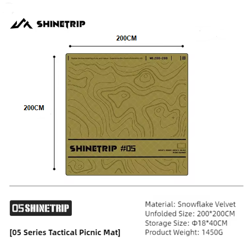[A536-T0M/Sand] Shine trip Tactical Picnic Mat Sand - Medium