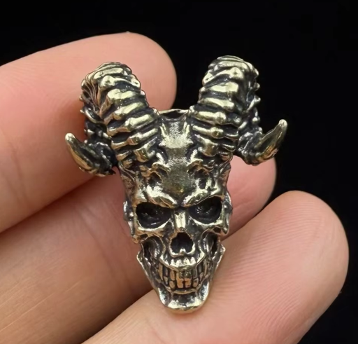 [Bead-11] Beads Goat Skull - Silver