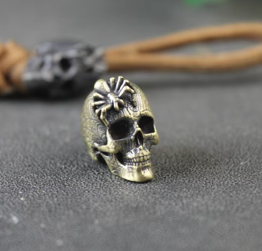 [Bead-13] Beads Spider With Skull - Gold
