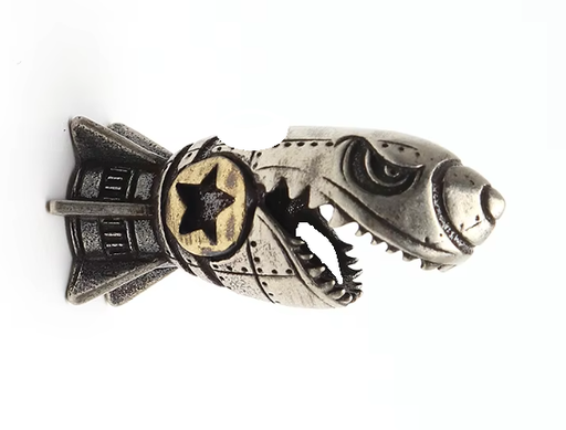 [Bead-24] Beads Shark Roket - Silver 