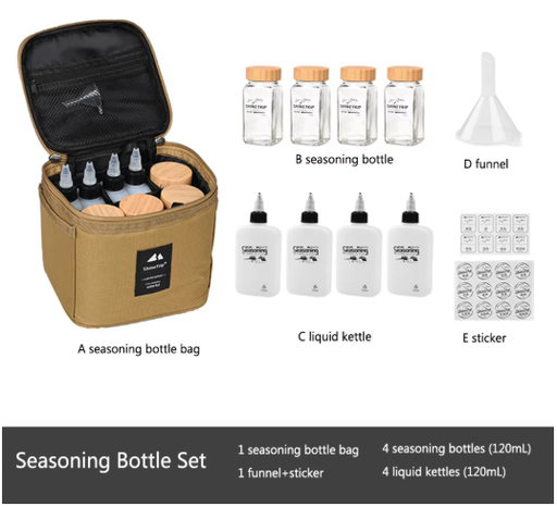 [A456-P00/Khaki] Shine trip  Seasoning Bottles Set - Sand