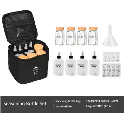 [A456-T00/Black] Shine trip  Seasoning Bottles Set - Black