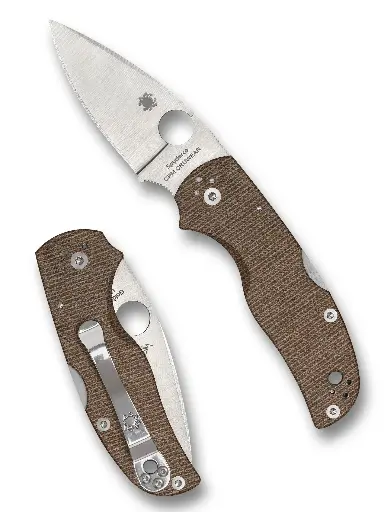 [C41MPCW5] Spyderco Native 5 Brown Canvas Micarta CPM Cru-Wear