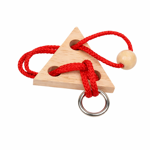 [7715-3] BRAIN PUZZLE Wood with rope 