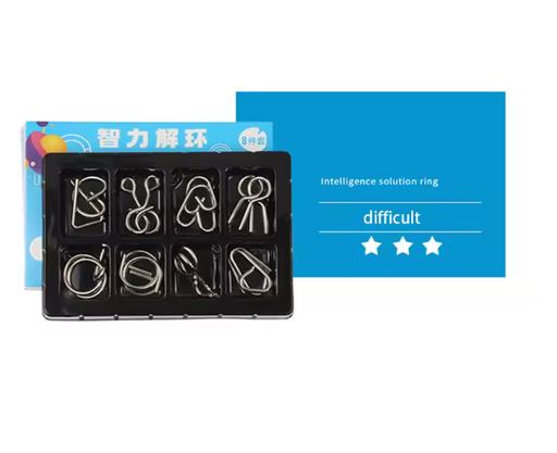 [30013-2] Brain Puzzle 8 PCS SET METAL Level 3
