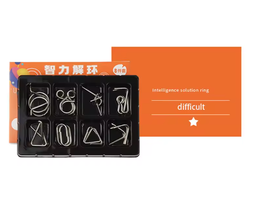 [30013-4] Brain Puzzle 8 PCS SET METAL Level 1