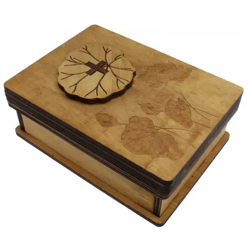 [77061] BRAIN PUZZLE Wood Secret Box Lotus