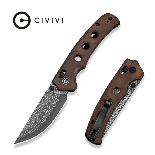 [C24020C-DS1] CIVIVI Noctis Guibourtia Wood - Damascus 