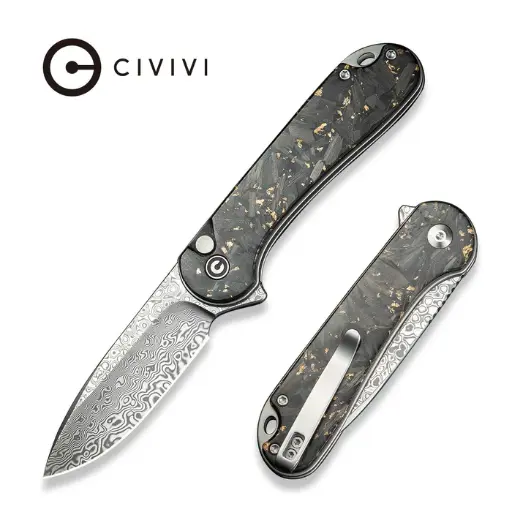 [C18062P-10] CIVIVI Elementum II Carbon Fiber & Resin - Damascus 